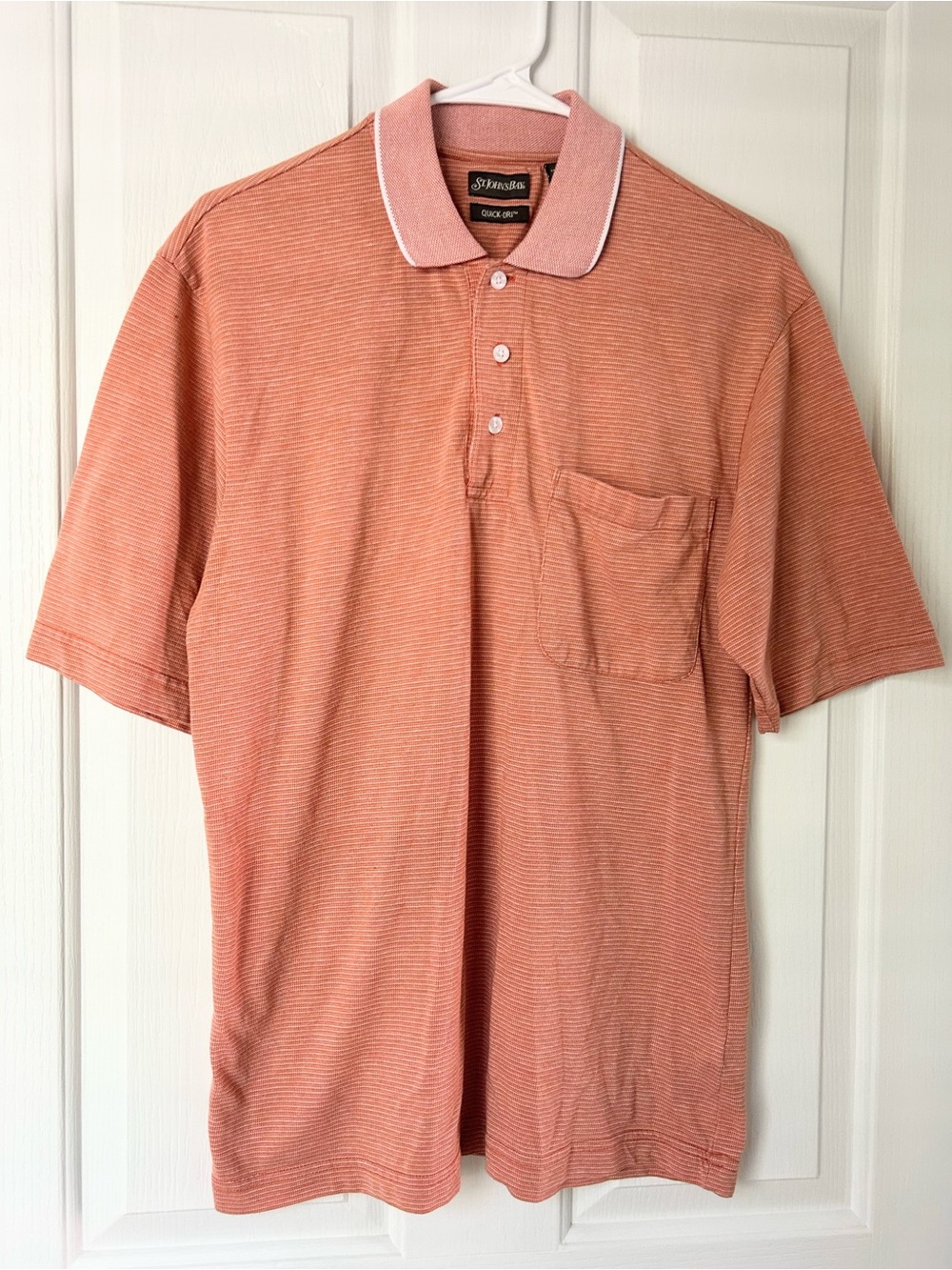 St. John's Bay Men's Peach-Orange Polo with Chest Pocket